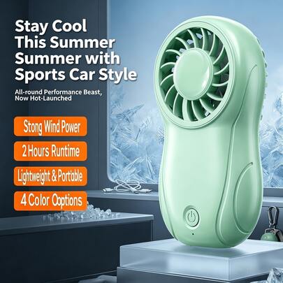 Ventilador portátil de mano, ventilador eléctrico personal ultraligero, recargable, silencioso, alta velocidad del viento, adecuado para estudiantes y uso al aire libre