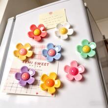 Set de 2 piezas/5 piezas/8 piezas/10 piezas - Imanes de nevera de resina con flores de 5 pétalos, pegatinas florales lindas para nevera, imanes decorativos para cocina, pizarra de oficina, gabinete de almacenamiento, lavavajillas, decoración de cocina, decoración del hogar, regalo del Día de la Madre, regalo de Navidad, regalo del Día de San Valentín - flores - Ver 3