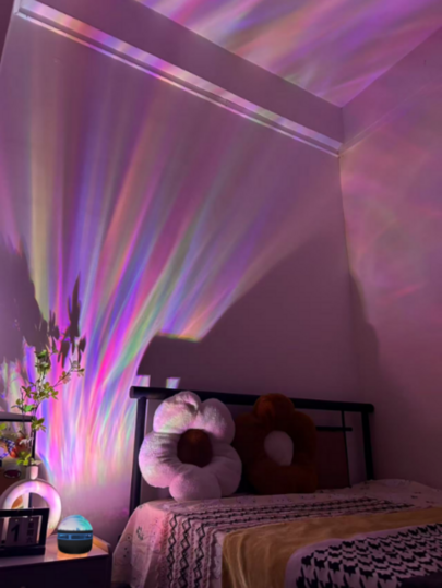 1pc LED Northern Lights Projector Lamp, With Remote Control, 7 Color Modes, USB Powered, Suitable For Christmas And Holiday Celebrations, Holiday Room Decor