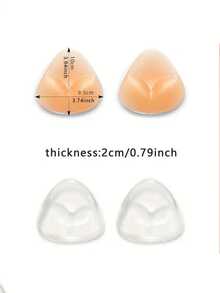 2pcs Bra Pads For Women, Thickened Silicone Cleavage Enhancer Inserts For Dresses, Swimwear, Sports Bras, Transparent - Multicolor - View 7