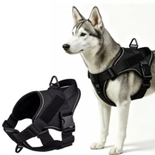 11-110磅中大型犬重型戰術狗背心 - 防拉防脫逃胸背帶，附強化控制手把，透氣網眼牛津布料，適用於散步、訓練、健行 - 黃色 - 查看 21