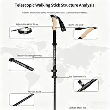 Bâtons de randonnée ultra-légers réglables, bâtons de marche antidérapants avec poignée ergonomique, bâtons de marche en aluminium légers pour hommes et femmes, idéaux pour le camping, le trekking et les sentiers de montagne - Noir - Voir 8