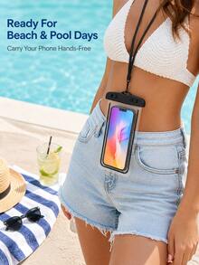 8/6/5/4/3/2/1件防水手機袋，通用防水手機收納袋，氣墊防水手機殼，游泳水下防水手機套，海灘手機防水袋，適用於智慧型手機，具備安全鎖扣與浮力氣墊功能，適合潛水愛好者與衝浪者，海灘包，可用於水上樂園與激流泛舟，可容納所有手機，提供全面保護，海灘度假、郵輪旅行、生日、新年必備配件，送給朋友的趣味禮物，適合夏季海灘 - 彩色 - 查看 6
