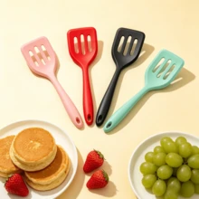 8-Inch Mini Silicone Slotted Spatula, 2/4 Pcs Set, Heat Resistant Non-Stick Perforated Spatula For Frying Eggs, Pancakes, Burgers, Straining Oil, Non-Stick Cookware, 4 Colors - Multicolor - View 12