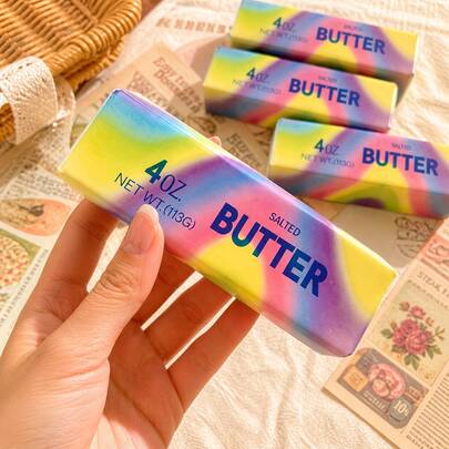Slow Rebound Butter Bar - Stress Relief Toy, Relieves Pressure And Anxiety, Soft, Elastic And Squeezable Slow Rebound Cheese Bar. A Prank And Stress Relief Tool, Perfect Gift For Holidays, Birthdays, Christmas And All Kinds Of Gatherings.