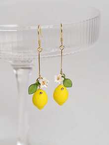 Lemon Fruit Style Earrings, Multiple Styles Available, Sweet Daily Accessory For Students - one-size - View 12