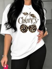 Women's Casual Shirt Print T-Shirt, Short Sleeve And Round Neck, Local Spring/Summer Urban Fashion. - Putih - View 1