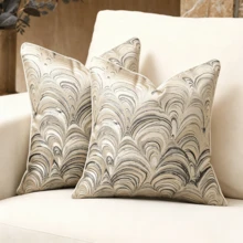 1pc/2pcs Geometric Pattern Throw Pillow Cover, Modern Minimalist Luxury Polyester Jacquard Weave Soft Cushion Cover, Suitable For Hotel, Villa, Study, Living Room, Birthday Party Decoration - Black Rice - View 17