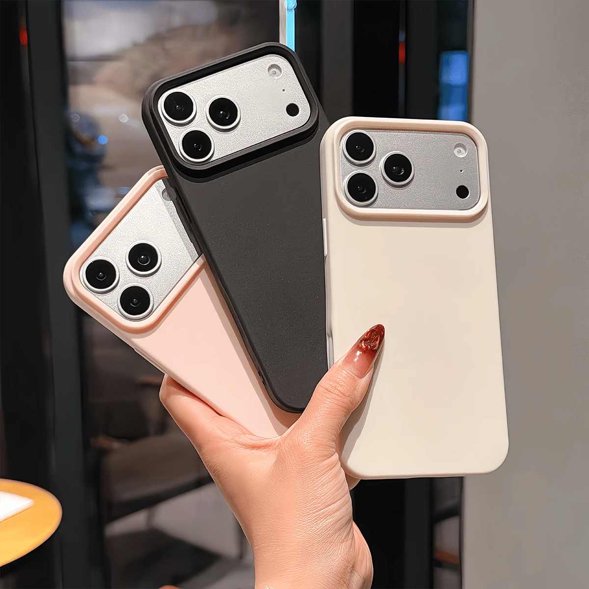 3件套复古磨砂多色软壳手机壳,兼容苹果17、16、15、14、13、12、11 Pro Max、Air - 彩色 - 查看 1