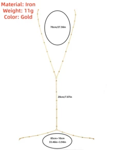 1 chiếc dây chuyền hình chữ Y màu vàng gợi cảm dành cho nữ, dây chuyền đính hạt, dây đeo bikini, trang sức thời trang dự tiệc & nghỉ lễ, phụ kiện đi biển mùa hè. - Hạt vòng cổ - Xem 5