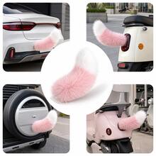 New Faux Fox Fur Car Decoration Tail, Anime Plush Tail Decor, Multi-Color Options, Suitable For Car, Bicycle, Electric Vehicle, Personalized Vehicle Decoration Accessory - Maroon - View 6