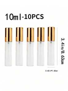 Chai mẫu nước hoa thủy tinh trong suốt 10/15ml với vòi xịt mạ vàng, bình xịt phun sương mini, bình xịt tinh dầu cầm tay, chai rỗng, xịt khoáng dưỡng da mặt, chai dưỡng ẩm, hộp đựng mỹ phẩm cỡ du lịch, có thể đổ đầy lại, sạch sẽ và hợp vệ sinh, cần thiết cho du lịch và công tác. - Nhiều màu - Xem 17