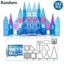 3D 磁力冰雪主題積木，適合 3-5 歲與 4-8 歲兒童，雪國磁力玩具，男孩女孩幼兒磁力積木，幼兒園 STEM 教育學習積木，聖誕生日禮物，蒙特梭學習遊戲 - 彩色 - 查看 13