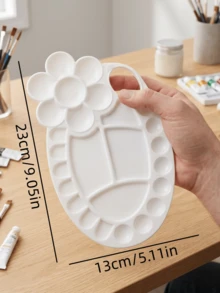 Professional 26-Hole Fish-Shaped Color Palette, Large-Sized Art Painting Palette, Suitable For Acrylic, Watercolor And Gouache. Anti-Slip And Easy To Hold, No Color Mixing. - Fish-shaped Palette - View 4