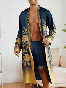 A Plus-Size Men's Luxury Two-Piece Set,Including A Cardigan And Shorts,Is Very Suitable For Young Men.This Outfit Is A Must-Have For Spring And Summer - Coffee Brown - View 5