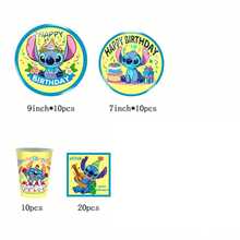 50pcs Cartoon Style Tableware Set [7 Inch Paper Plates, 9 Inch Paper Plates, Napkins, Paper Cups] - 10 Person Party Set, Suitable For Birthday Party, Wedding, Theme Party, Family Picnic, Back To School Season - Multicolor - View 3