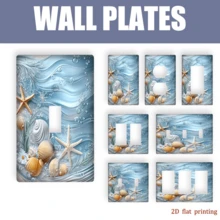 1 pieza Panel de interruptor con estampado de moda, adecuado para decoración del hogar en dormitorio, cocina y sala de estar, fácil instalación, diseño plano 2D - Multicolor - Ver 1