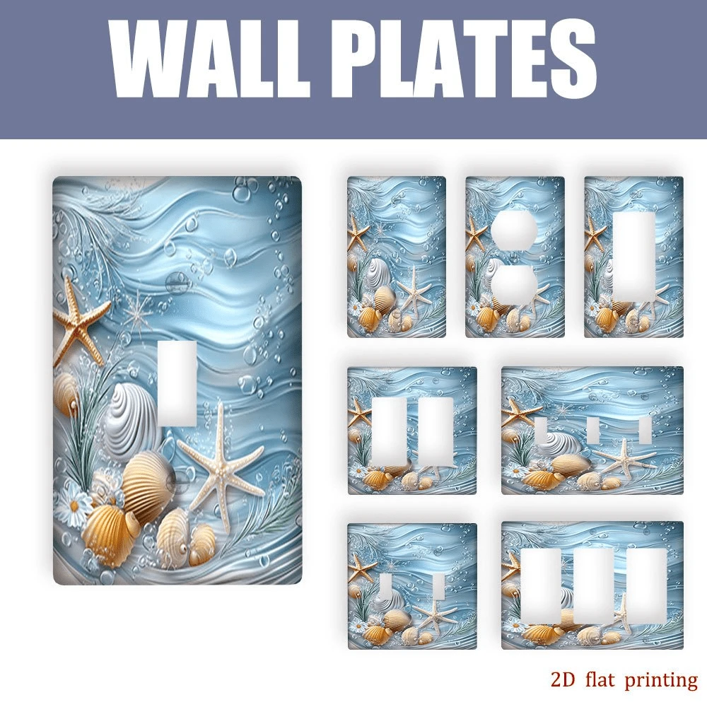 1 pieza Panel de interruptor con estampado de moda, adecuado para decoración del hogar en dormitorio, cocina y sala de estar, fácil instalación, diseño plano 2D - Multicolor - Ver 1