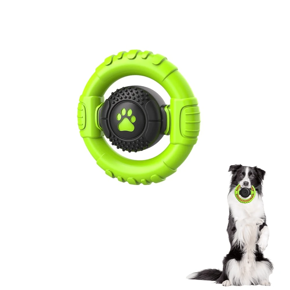 Dog Toys For Aggressive Chewers Large Medium Breed, Indestructible Squeaky Dog Chew Toys, Tough Nylon Rubber Interactive Dog Toys To Keep Them Busy - 草綠色 - 查看 1
