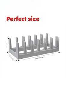 1pc Multi-Functional Storage Rack: Pot Lid Holder, Dish Rack, Soup Ladle Holder, Cutting Board Rack, Book Storage Rack. Convenient For Storing And Draining Pot Lids And Soup Ladles. Suitable For Modern Kitchens, Study Rooms, Kitchen Organization - Multicolor - View 11