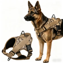 11-110磅中大型犬重型戰術狗背心 - 防拉防脫逃胸背帶，附強化控制手把，透氣網眼牛津布料，適用於散步、訓練、健行 - 黃色 - 查看 22