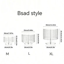 Giá trưng bày bánh bằng acrylic chất lượng cao với tua rua pha lê, thích hợp cho các bữa tiệc ngày lễ, bàn tráng miệng, đám cưới, kỷ niệm, tiệc mừng em bé, ngày Valentine và các dịp khác. - Trong sáng - Xem 5