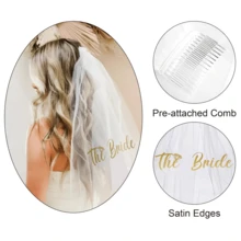 Sage Green Bachelorette Sash Set With Veil 11-Pack Elegant Bride & Bride Tribe Sashes For Wedding Party & Team Brid Gift Decorations - Style 1 - View 8
