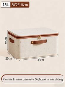 1pc Minimalist Solid Color Linen Blend Foldable Storage Box With Dustproof Cover, Breathable Thickened Stackable Closet Storage Basket With Handles, Space-Saving, Suitable For Bedroom, Dorm, Clothes, Underwear, Socks, Toys And Miscellaneous Items - Brown - View 15
