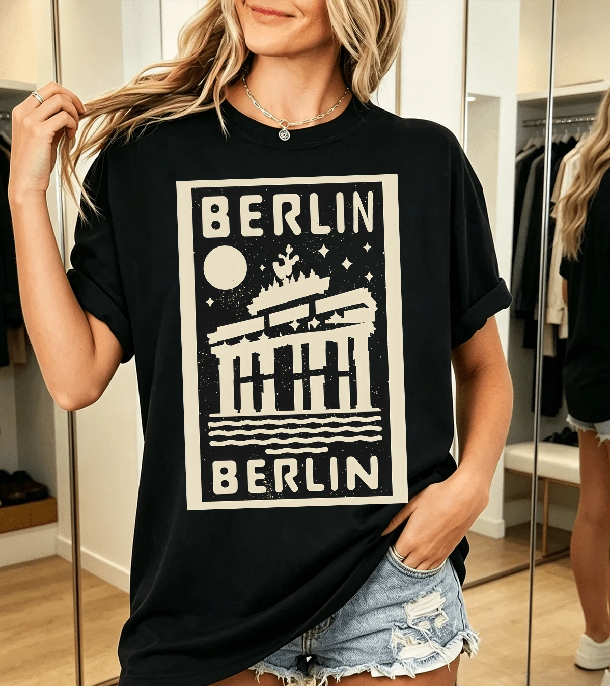 Berlin T-Shirt, 100% Cotton, For Fans - Black - View 1