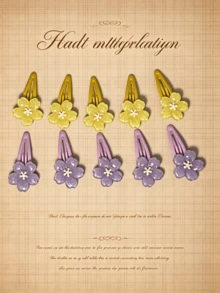5pcs Cute Sakura Flower Hair Clips, Lovely Women's Bangs Clips, Pink Bangs Clips, BB Clips, No Cardboard Included,Travel,Birthday - Yellow - View 7