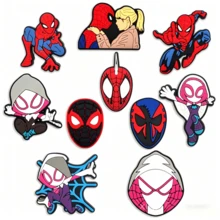 Marvel 10 chiếc móc trang trí giày hình Người Nhện, đồ trang trí lỗ giày tự làm xuyên biên giới, món quà nhỏ hoàn hảo cho người hâm mộ, gia đình và bạn bè, phụ kiện mùa hè sành điệu, lựa chọn tốt nhất cho bạn gái/người yêu để tạo không khí mùa hè. - Nhiều màu - Xem 1