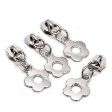 4Pcs #5 Zipper Pulls With Gold Chain - Star & Flower Zipper Locks Suitable For Bags, Clothing, Handbags - Nylon Zipper Pulls Suitable For DIY Crafts & Repair - Multicolor - View 6
