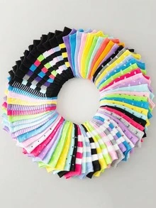 20 pares de calcetines cortos de mujer de unicolor, versátiles y de moda para deportes casuales - Multicolor - Ver 3