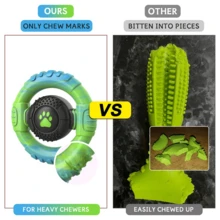 Dog Toys For Aggressive Chewers Large Medium Breed, Indestructible Squeaky Dog Chew Toys, Tough Nylon Rubber Interactive Dog Toys To Keep Them Busy - Màu xanh pha trộn - Xem 5