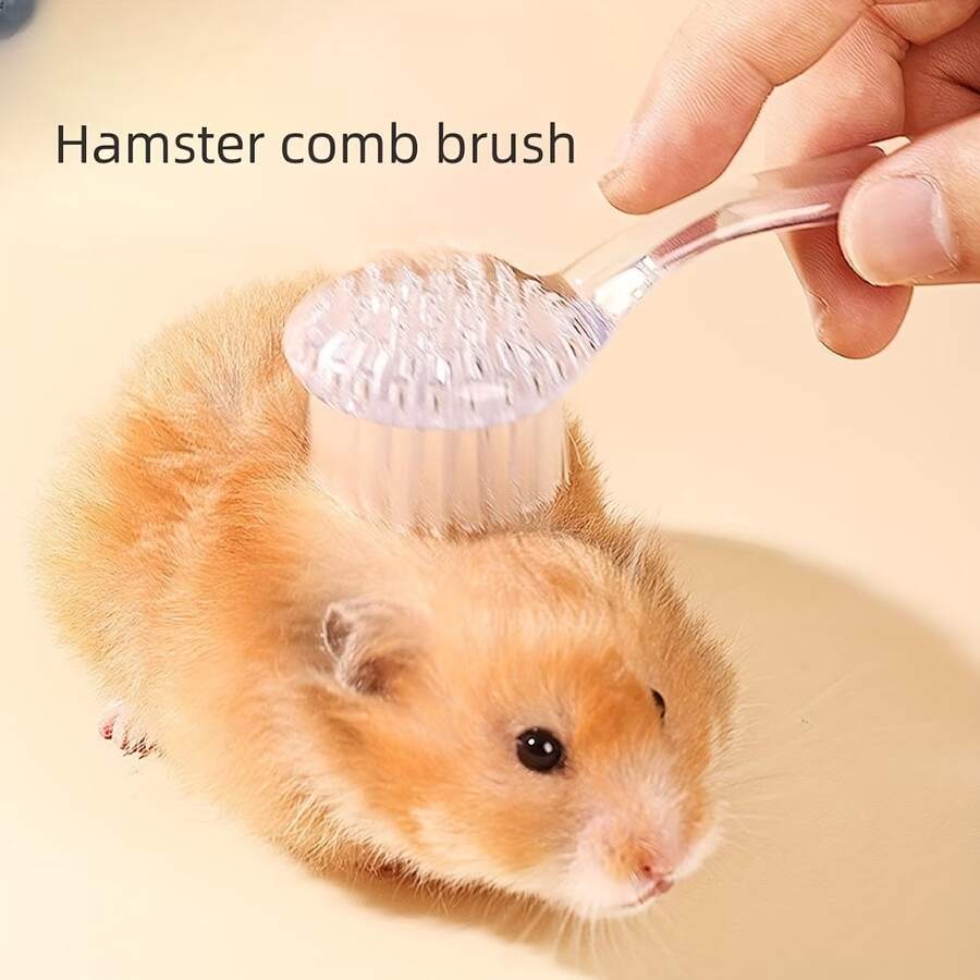 1 chiếc bàn chải massage mini - Thích hợp cho chuột hamster và các động vật nhỏ khác, bàn chải mềm, bàn chải massage trong suốt cho chuột hamster, bàn chải vệ sinh thú cưng nhỏ trong suốt - Nhiều màu - Xem 1