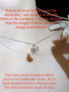 女士水钻鹅项链，1件装，奢华小众时尚优雅设计，百搭颈链吊坠首饰，动物系列 - 銀色 - 查看 2