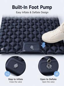 Outdoor Camping Inflatable Mattress Sleeping Pad With Pillow, Ultralight Air Mattress With Built-In Pump, Hiking Portable Folding Picnic Mat, Beach Mat, Nap Inflatable Pillow, Car Sleeping Inflatable Pillow, Christmas Sleepover Inflatable Pad - Multicolor - View 4