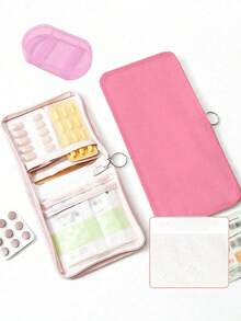 Portable Medicine Bag, Compact Pill Organizer Box, Suitable For Travel Medication Storage, Essential Medical Accessory For Health-Conscious People And On-The-Go Use, Multifunctional Fabric Small Medicine Bag, Portable Medical Emergency Kit, Outdoor Travel Medicine Bag, Dorm Emergency Medicine Storage Bag (Multiple Colors Available) - Multicolor - View 4