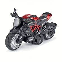 Miniature Diecast Motorcycle Toy For Children And Collectors With Sound, Light, And Friction - Powefull 36 Prata - View 6