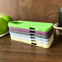 純螢光綠完美 TPU 混合液態矽膠手機殼，防黃變、柔軟防護、防震 - 青檸色 - 查看 6