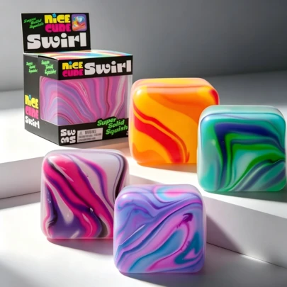NeeDoh 1pc Nido Marble Texture Stress Relief Toy, Marble Texture Squeeze Toy, Moqi Scented Squeeze Toy, Transparent Texture, Moqi Fragrance Squeeze, Suitable For Teenagers/Adults, Suitable For Birthday Gifts, Holiday Gifts, Gifts, Toys, Available In Purple, Green, Orange, Pink, Small And Large Sizes