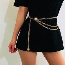4件組海盜服裝配件套裝，中世紀風格女性配件，包含海盜頭巾、腰帶、手鍊、腰鍊，適用於萬聖節海盜派對、角色扮演和嘉年華 - 彩色 - 查看 5