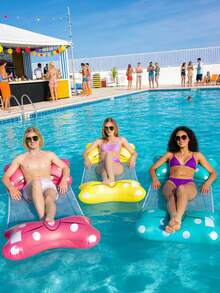 2 piezas/1 pieza Hamaca inflable para piscina con lazo - Hamaca flotante colorida con almohada, respaldo de malla cómodo, ligera y portátil, adecuada para fiestas de piscina de verano, playa y relajación junto al lago - multicolor - Ver 2