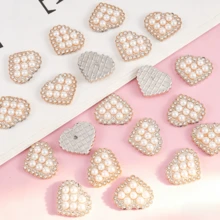 20pcs Luxury French Style Bright Acrylic Faux Pearl Heart Shaped Rhinestone, Suitable For DIY Jewelry, Wedding Decor, Home Decoration, Party Accessories, Versatile Decorative Beads - Multicolor - View 4