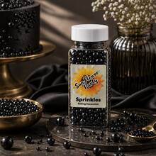 95g/3.35oz Cake Decorating Pearl, Black Colored Pearl Sprinkles, Mixed Sizes. Suitable For Cookies, Ice Cream, Macarons, Donuts, Cupcakes And Pudding Decoration. Ideal For Birthday, Wedding, Party, Valentine's Day, Mother's Day - View 8