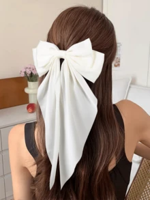 1/4 件套女士大蝴蝶结发夹，黑色和米色，丝带蝴蝶结发夹，发饰，派对装饰，母亲节时尚，日常派对，时尚发饰，旅行，生日 - 彩色 - 查看 9