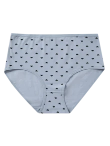 5pcs Pack Heart Print Cotton High Waist Plus Size Panties For Women - Multicolor - View 6
