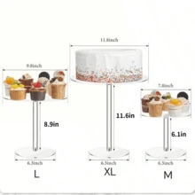 Giá trưng bày bánh bằng acrylic chất lượng cao với tua rua pha lê, thích hợp cho các bữa tiệc ngày lễ, bàn tráng miệng, đám cưới, kỷ niệm, tiệc mừng em bé, ngày Valentine và các dịp khác. - Trong sáng - Xem 6