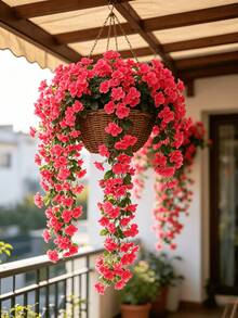 1 giỏ dây leo hoa tử đằng nhân tạo 85cm, thích hợp để treo giỏ hoa, làm vòng hoa giả, bó hoa cưới, trang trí nhà cửa/ngoài trời, quà sinh nhật, quà tốt nghiệp. - Màu Hồng Tươi - Xem 3