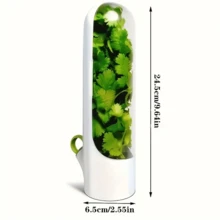 SOKANY 透明蔬菜與香草保鮮盒，塑膠材質，無需電池，加水可保鮮 3-5 天，適用於香菜、蘆筍、小黃瓜、紅蘿蔔等，廚房必備工具 - 白色的 - 查看 10
